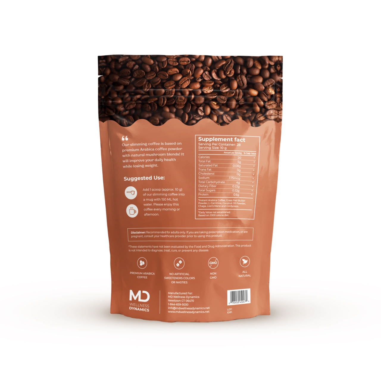 Mushroom Coffee with L-Carnitine (Café de hongos con L-Carnitine)